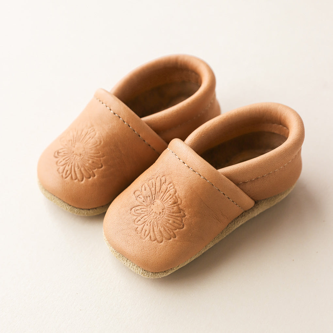 Birth Flower Slip-on Baby Shoes - Caramel-gallery-48586688495936
