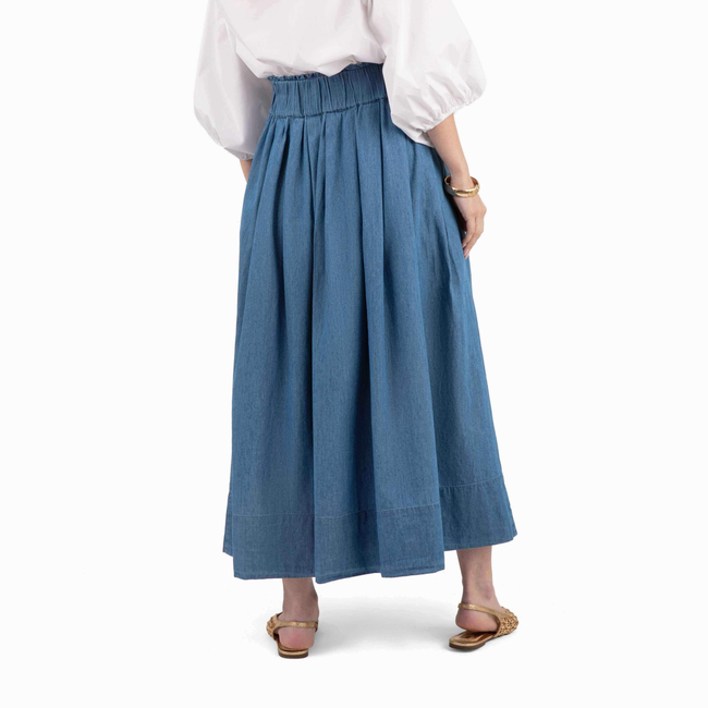 Take Pause Maxi Skirt - Chambray-gallery-52247165600032