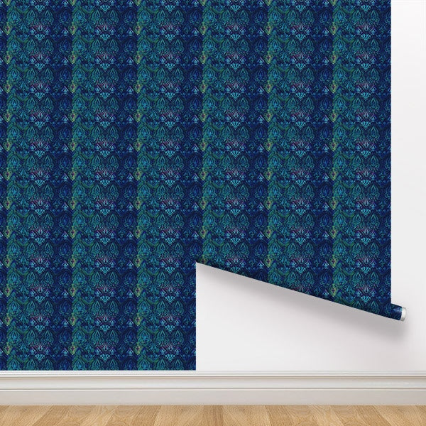Peel and Stick Wallpaper - Neela / Blue-gallery-30072718491761