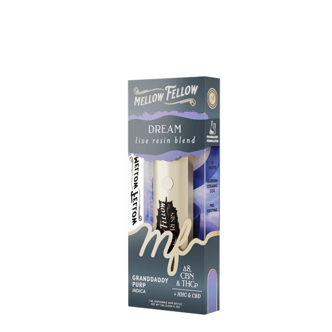 Dream Blend - Live Resin 1ml Disposable Vape - Granddaddy Purp (Indica)-gallery-37327671066830