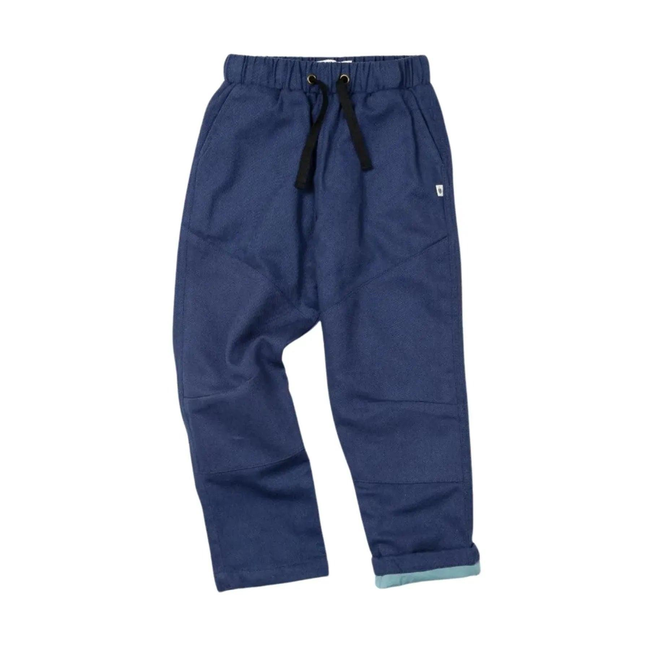 Lined Ash Pants - Navy-gallery-44649583509803