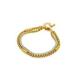 Maven Double Chain CZ Bracelet
