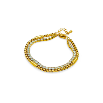 Maven Double Chain CZ Bracelet