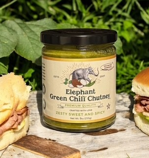 Elephant Green Chili Chutney Jar 9oz Jar