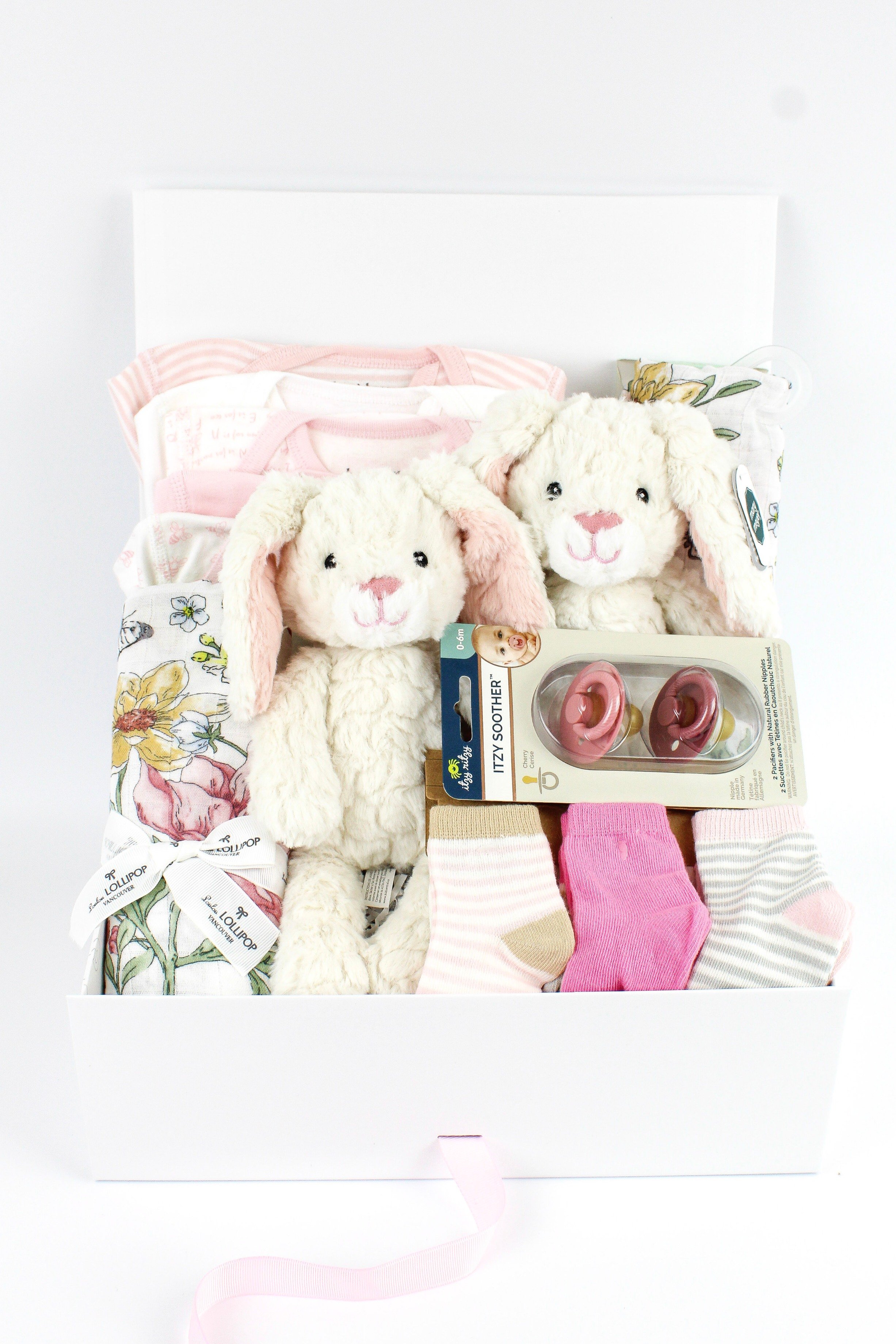 Pastel Twin Baby Girls Gift Box Public Relations Media Kit Press Hook