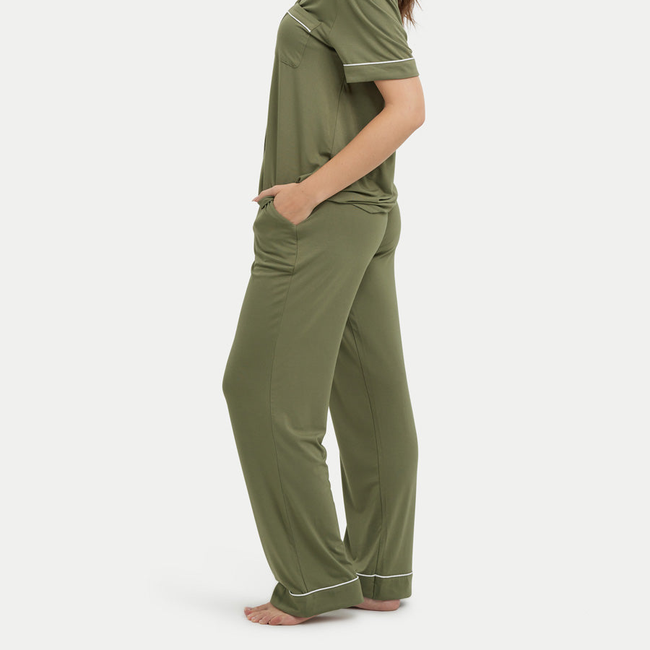 Short Sleeve Bamboo Pajama Set with Pants-gallery-41439022285040