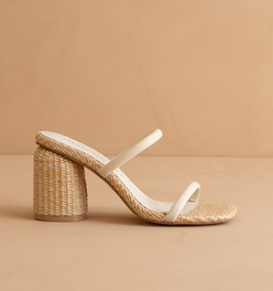 The Margaret | Beige Rattan Heel