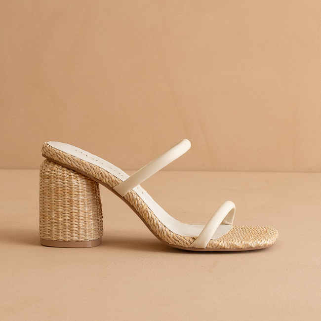 The Margaret | Beige Rattan Heel-gallery-37684190675121