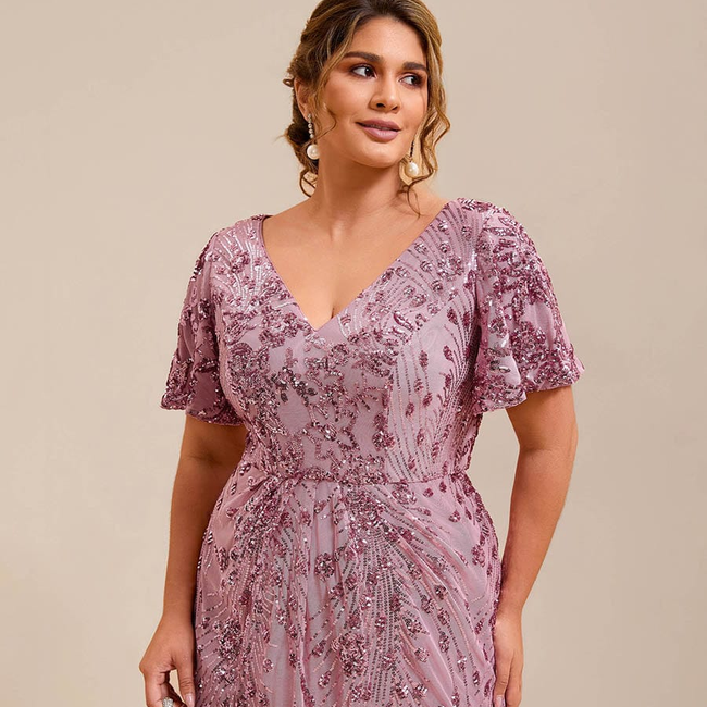 pretty PALMER|Plus Size Sequin Mermaid Formal Dress-gallery-34041154175050