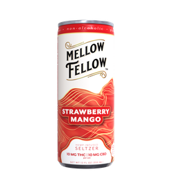Delta 9 THC + CBD Seltzer Beverage 20MG - Strawberry Mango 4 Pack