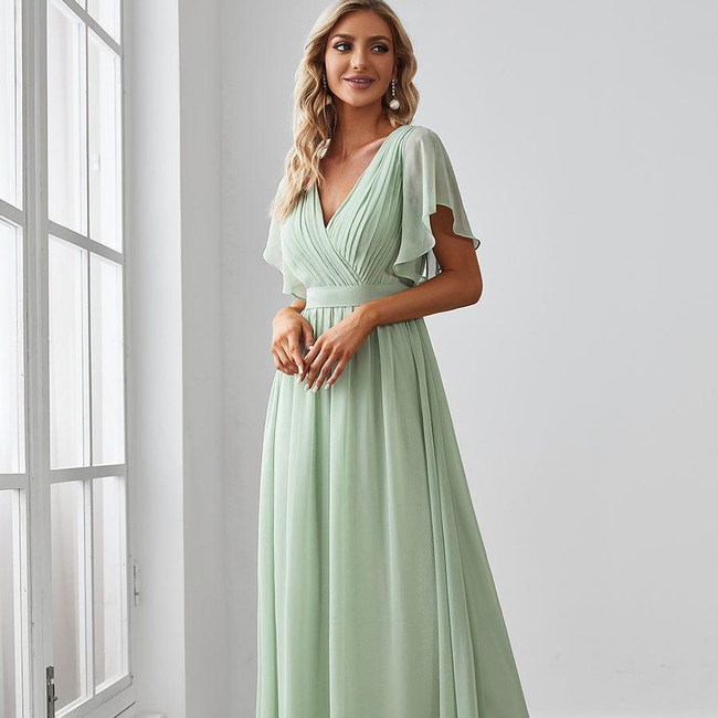 ever LEORA|Flowy Pleated A-Line Chiffon Tie-Waist Bridesmaid Dress-gallery-31317041053770