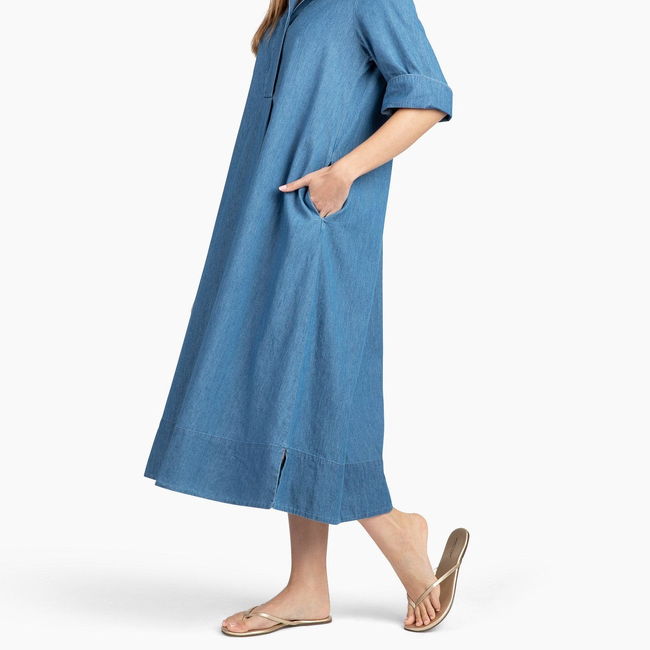 Weekender Belted Caftan - Chambray-gallery-51835078213920
