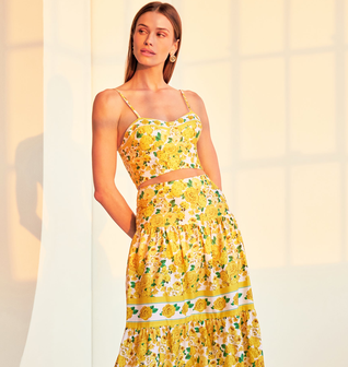 Mondo Floral Poplin Skirt