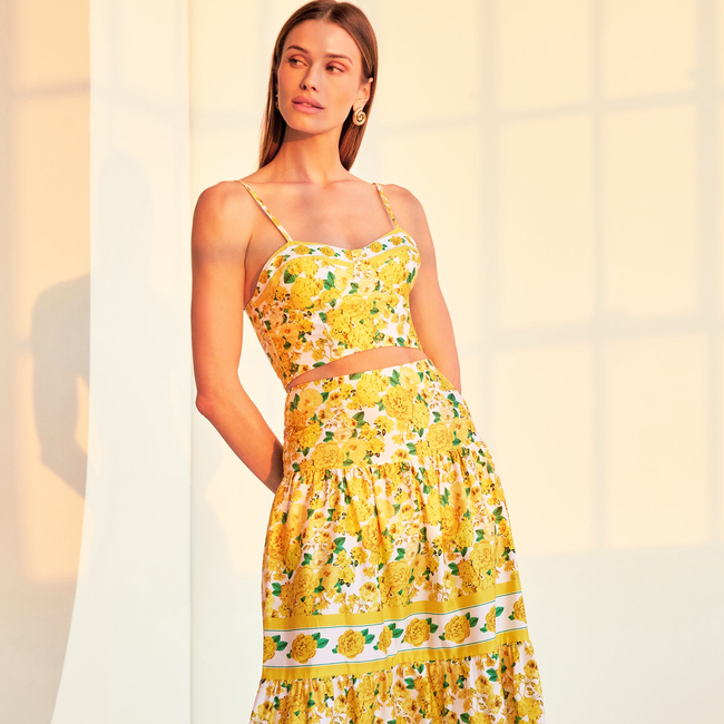 Mondo Floral Poplin Skirt-gallery-43987292225786