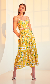 Mondo Floral Poplin Skirt