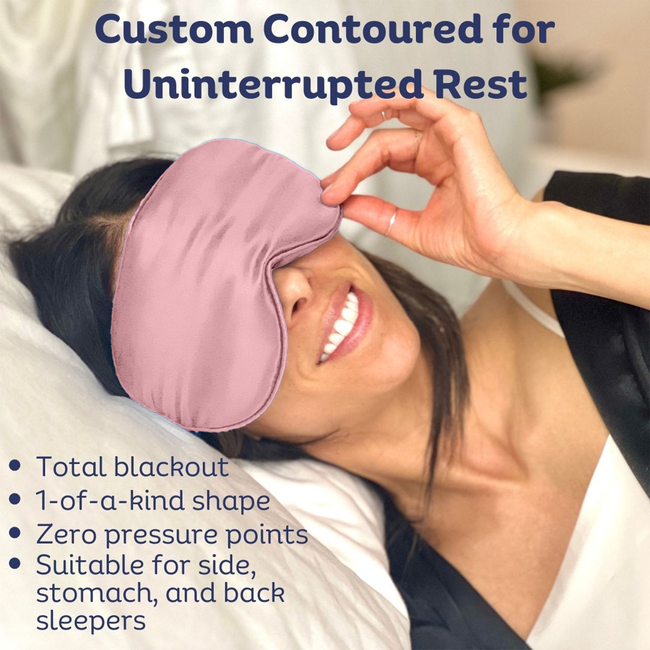 Sia Silk® Sleep Mask with extra deep eye cups for long lashes - Dusty Rose-gallery-41923394240769