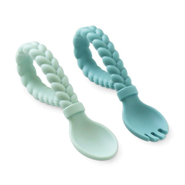 Sweetie Spoons™ - Silicone Baby Fork + Spoon Set-gallery-13772712837235