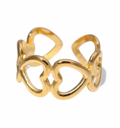 Heart Link Adjustable Ring