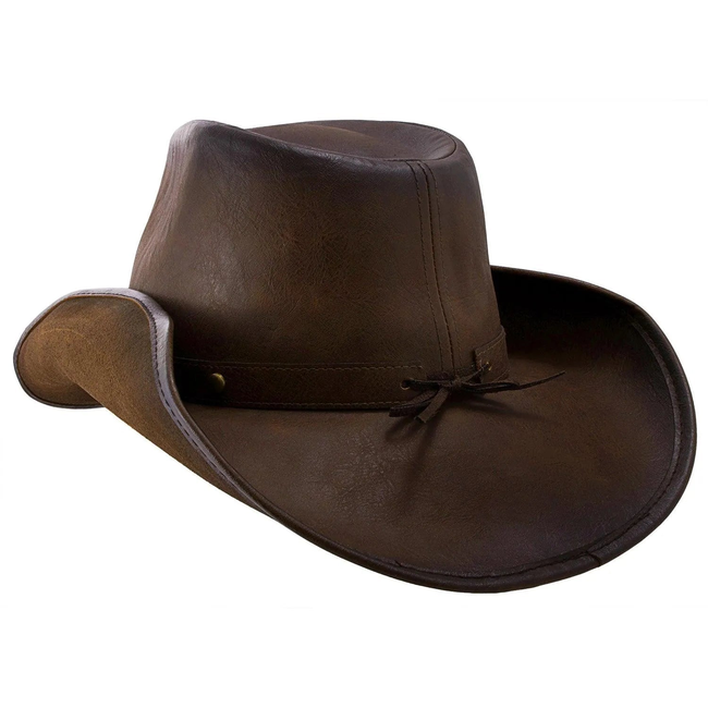 Deadwood Trading Broken Hill - Faux Leather Outback Hat-gallery-46122176446770