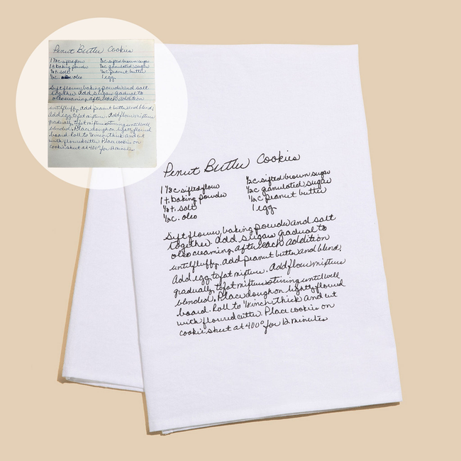 White Cotton Custom Family Recipe Tea Towel-gallery-43696538747103