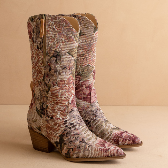 The Brilee | Mauve Tapestry Boot-gallery-38968676188337