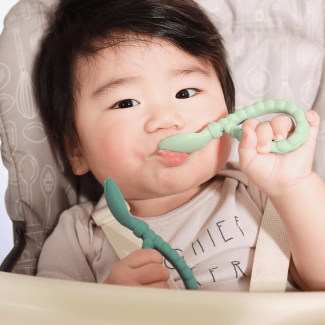 Sweetie Spoons™ - Silicone Baby Fork + Spoon Set-gallery-14591053791347
