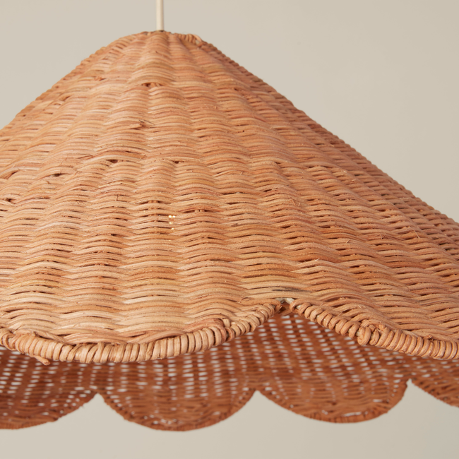 Maude Rattan Scallop Pendant-gallery-31555594879037