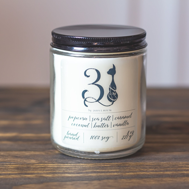 Halloween Candle October 31 - 8 oz | Popcorn + Butter + Sea Salt + Caramel + Coconut + Vanilla-gallery-28390871793734