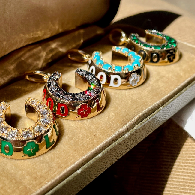 3GOG Original Good Luck Horseshoe Milgrain Pendant-gallery-56276010041659