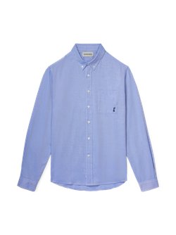 Embroidered Button Down - Medium Blue
