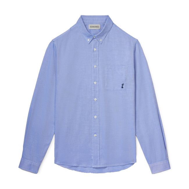 Embroidered Button Down - Medium Blue-gallery-0