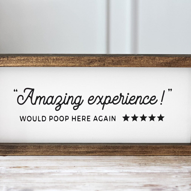 Bathroom Wall Sign Amazing Experience! Would poop here again.-gallery-13762338848838