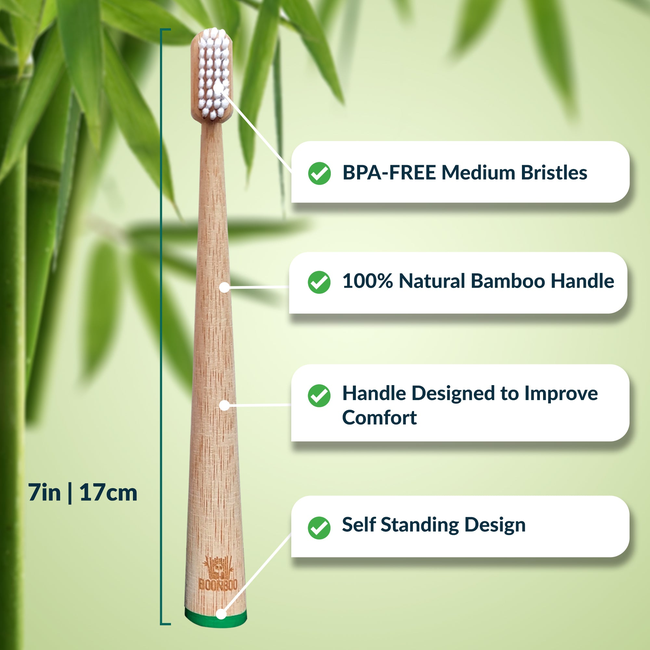 BOONBOO Toothbrush | Bamboo Toothbrush | Sustainable & Biodegradable | Environmentally Friendly-gallery-28674262925421