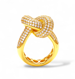 Gold Vermeil Pave Knot Ring