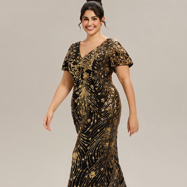pretty PALMER|Plus Size Sequin Mermaid Formal Dress-gallery-33844406419530