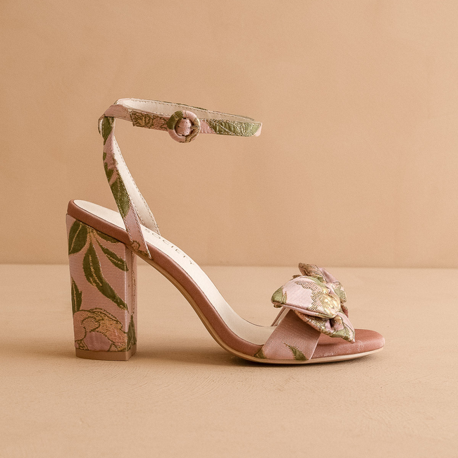 The Celine | Rose Garden Bow Block Heel-gallery-42358804021425