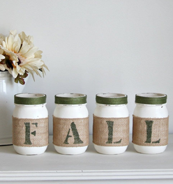 Green Rustic Fall Decor | Autumn Table Centerpieces - ONE SIDED