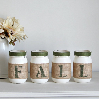 Green Rustic Fall Decor | Autumn Table Centerpieces - ONE SIDED