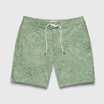 Duke 7.25” Doodle Boardshort - Turf Green