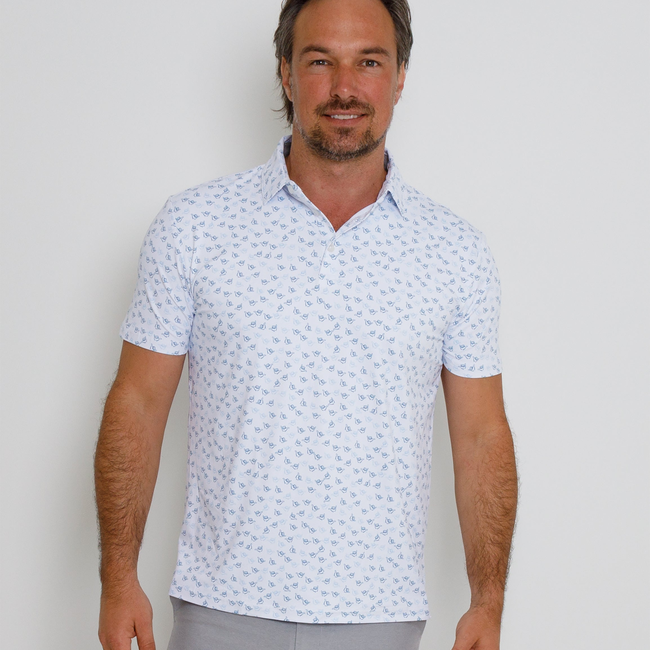 Chiller Polo - White/Laguna Blue/Sky-gallery-44379358134497
