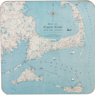 Cape Cod Square Art Coasters - Set of 4