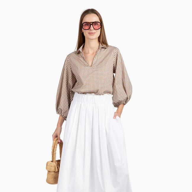 Take Pause Poplin Maxi Skirt - Snow-gallery-51921968070944