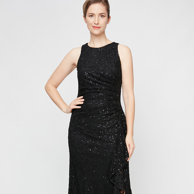 Petite Elaine Sleeveless Lace Gown-gallery-42532173414656