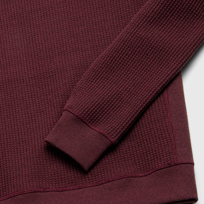 Butch Waffle Thermal Crewneck - Cabernet Heather-gallery-44013881819394