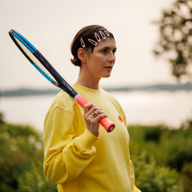 Love All Tennis Women's Yellow Fay Crew Neck Sweatshirt-gallery-68007055261777