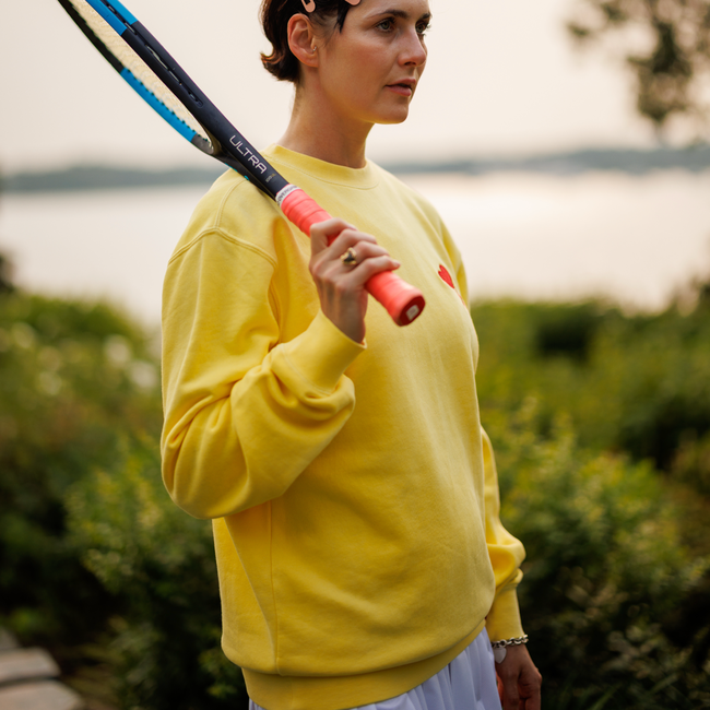 Love All Tennis Women's Yellow Fay Crew Neck Sweatshirt-gallery-68007055261777