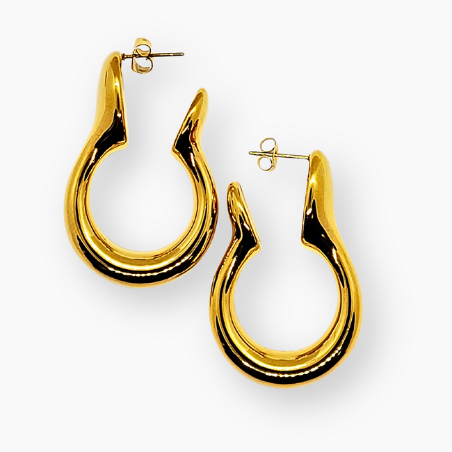 Eboni Gold Hoop Earrings-gallery-42491157774586