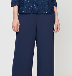 Petite Straight Leg Chiffon Pant
