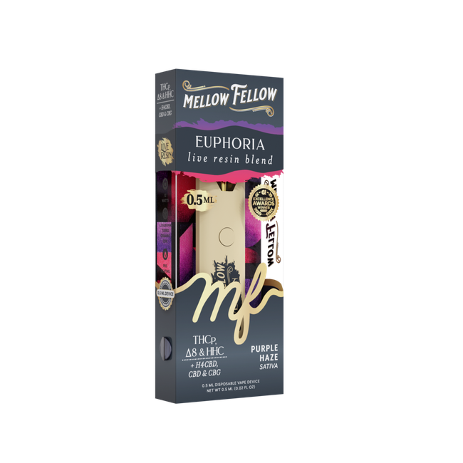 Euphoria Blend 0.5ml Live Resin Disposable Vape - Purple Haze (Sativa)-gallery-38017531117774