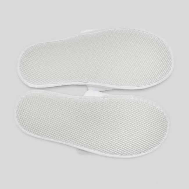 White Closed Toe Adult Velour Slippers - 6 pack-gallery-46194261426435